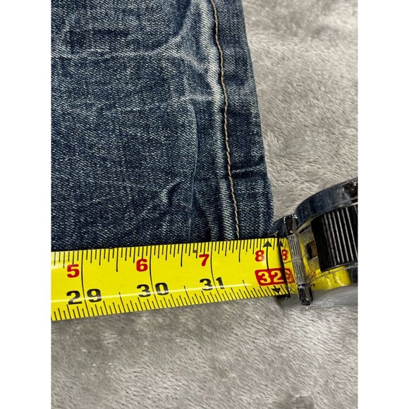 Smoke Rise Mens Distressed Jeans Size 42/32 Blue Denim Stitch Detail - Picture 11 of 12